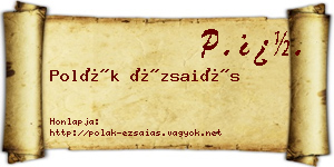 Polák Ézsaiás névjegykártya